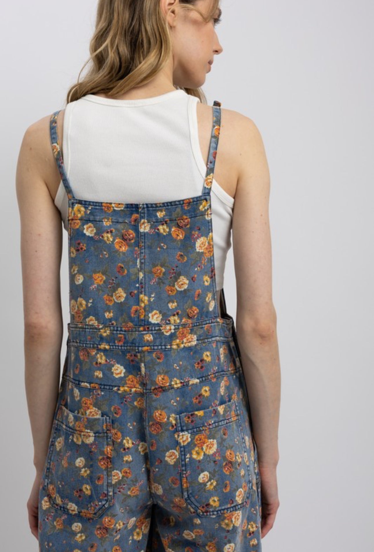 Wide Leg Print Overalls