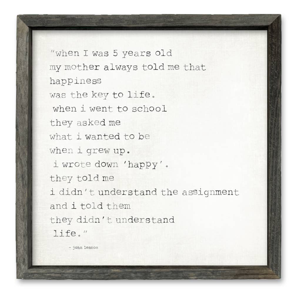 'Happiness Quote' - Shelf Art