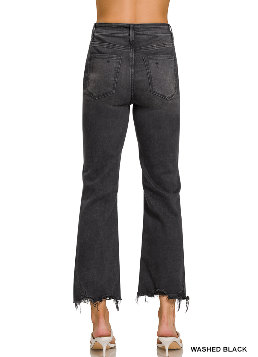 Black Distressed Hem Jeans