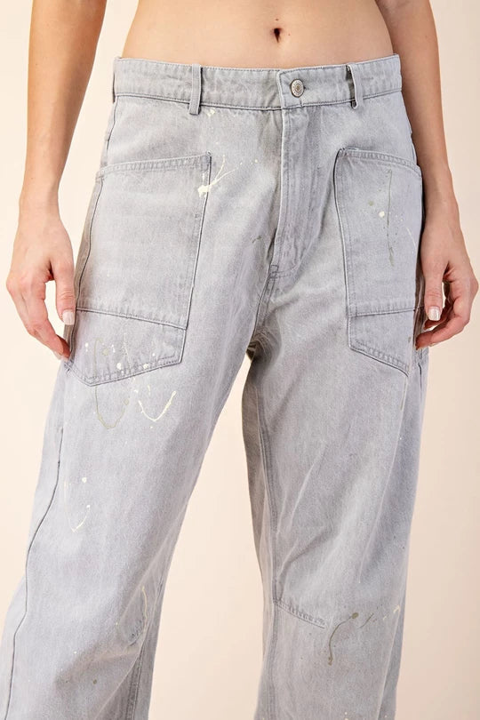 Splatter Paint Barrel Jeans