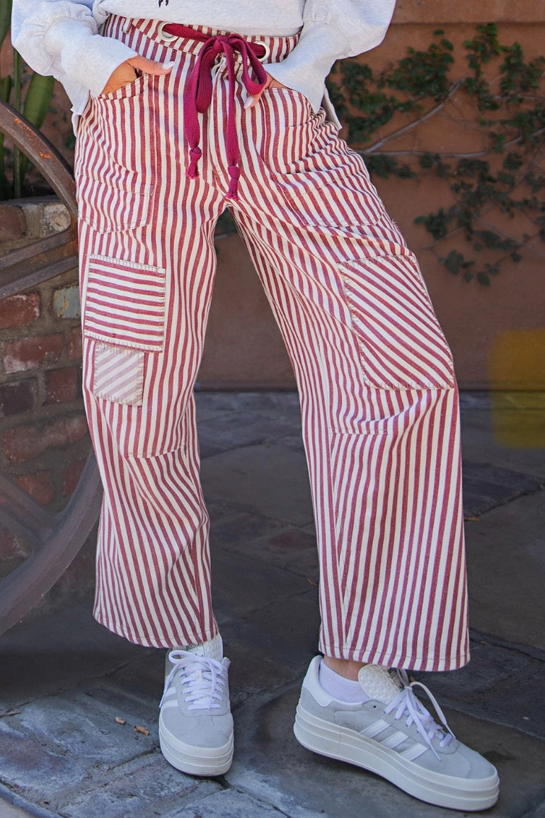 Striped Drawstring Pants