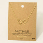 Gold Dipped Bow Tie Pendant Necklace