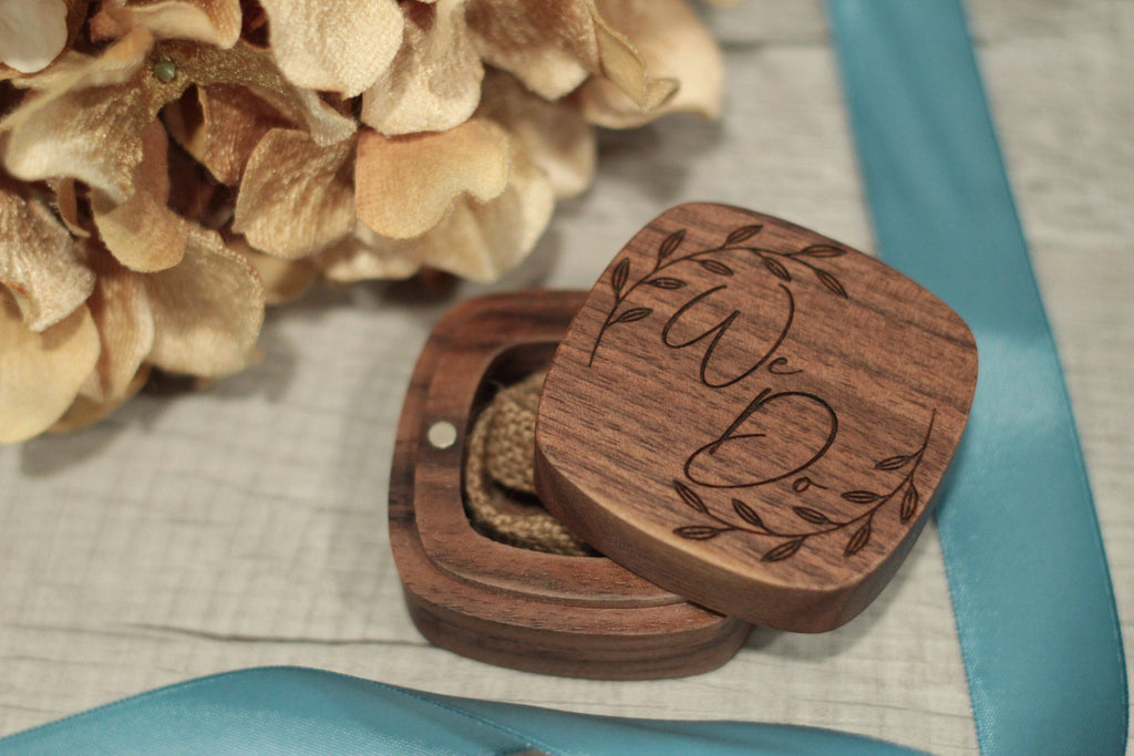 Wooden Ring Box - We Do in Wreath Design