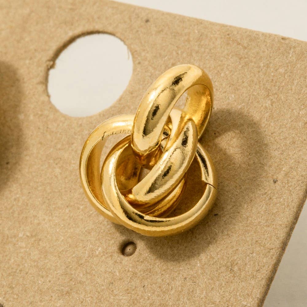 Metallic Knot Stud Earrings