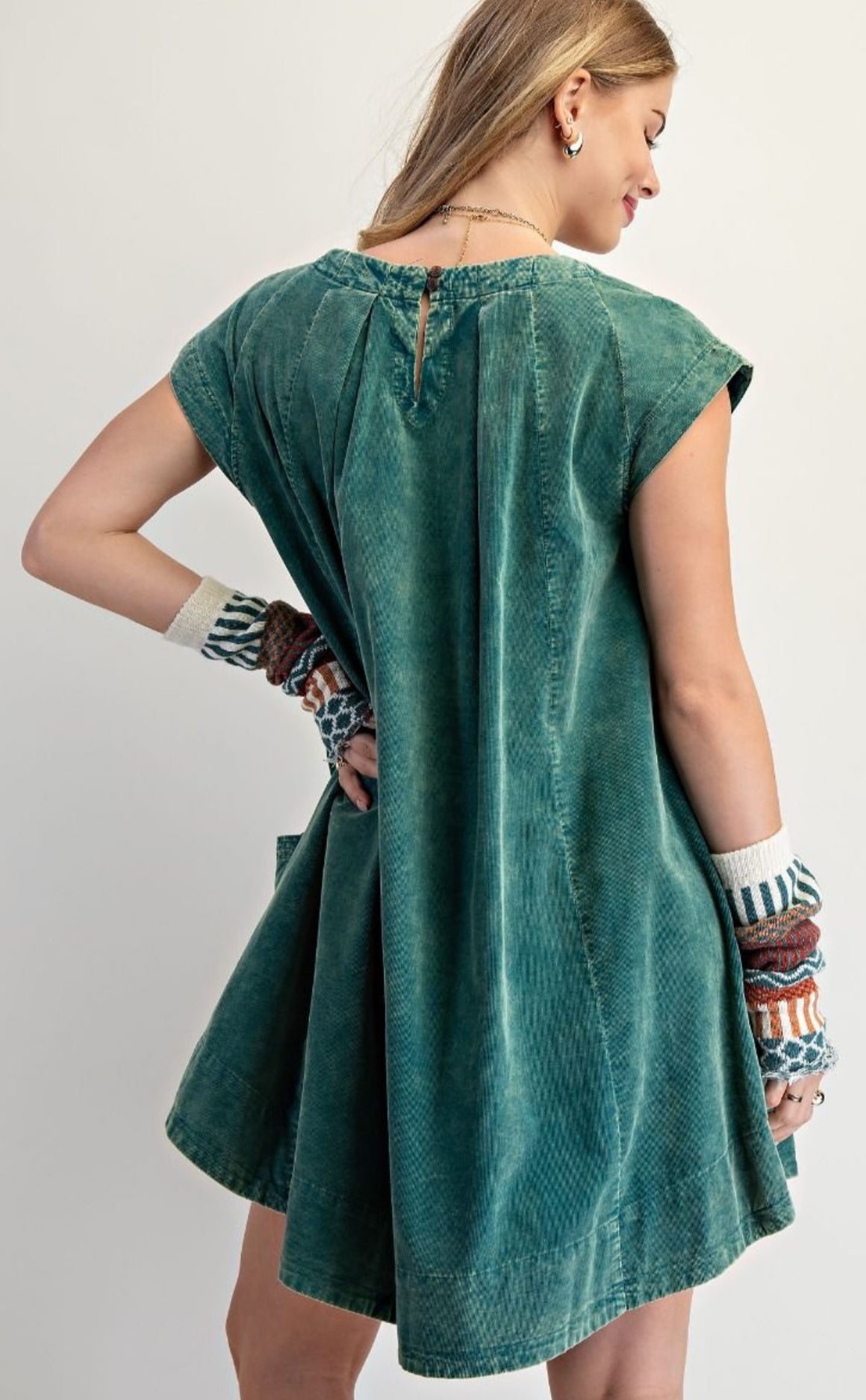 Corduroy Pleated Dress