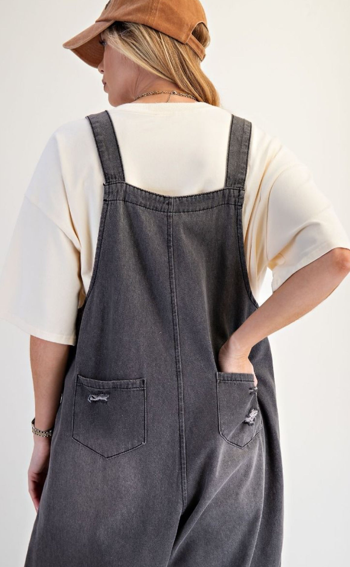 Washed Denim Overalls