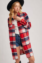 FLANNEL PLAID LONGLINE SHACKET
