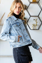 Pearl Cropped Denim Jacket