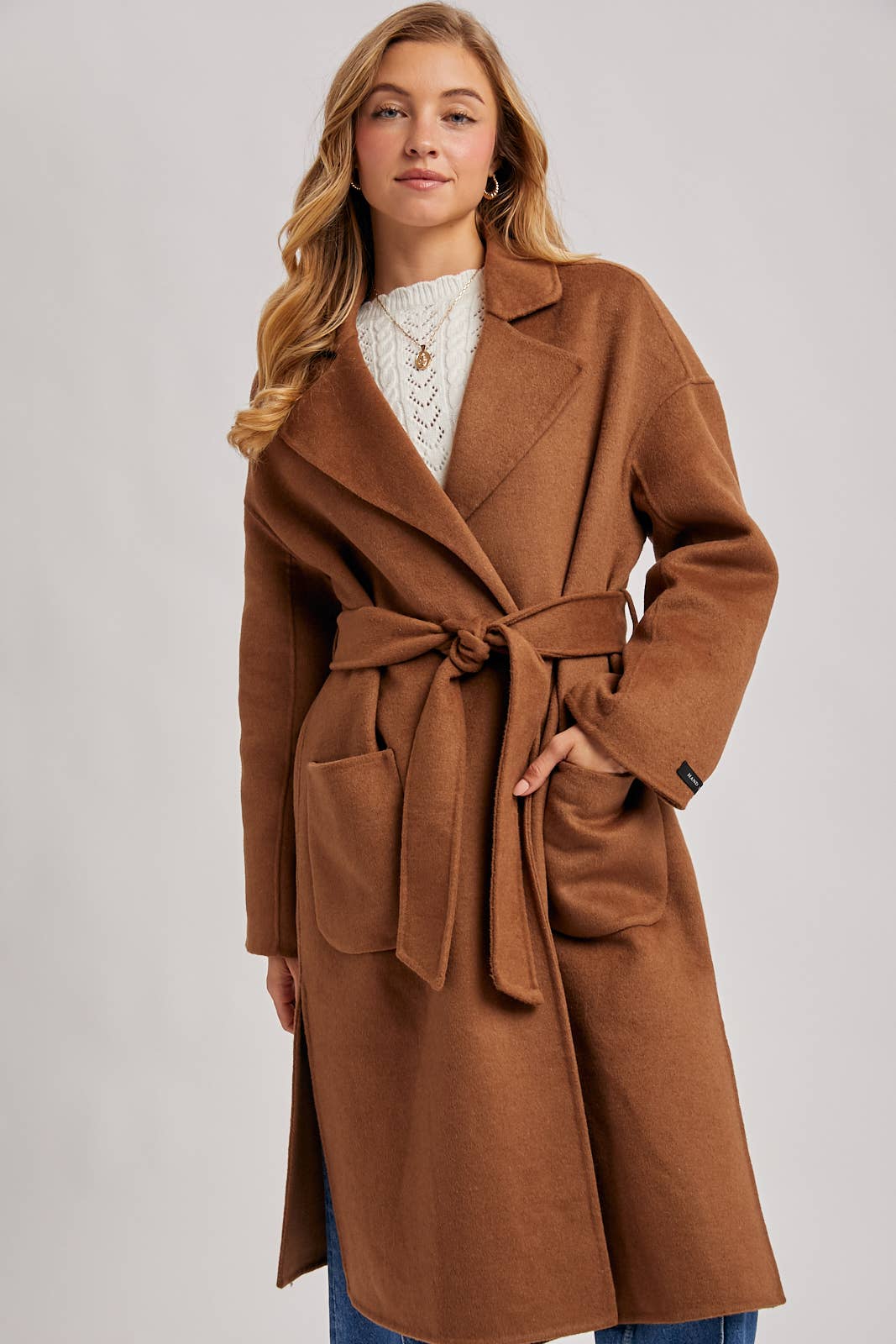 HANDMADE BELTED LONGLINE COAT