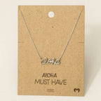 Handwritten Aloha Print Necklace