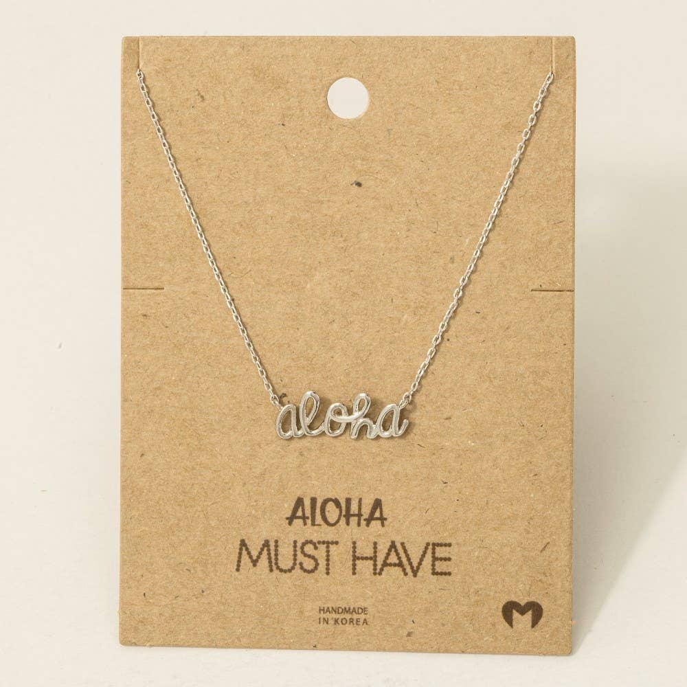 Handwritten Aloha Print Necklace