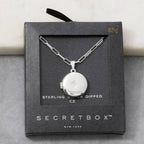 14K Gold Dipped Cz Starburst Locket Necklace