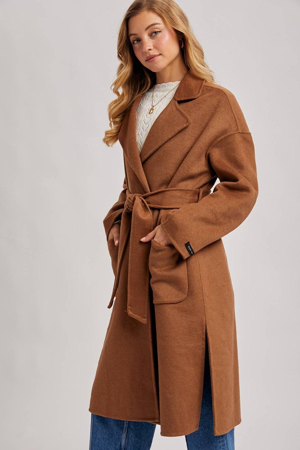 HANDMADE BELTED LONGLINE COAT