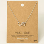 Dog Paw Heart Cutout Pendant Necklace