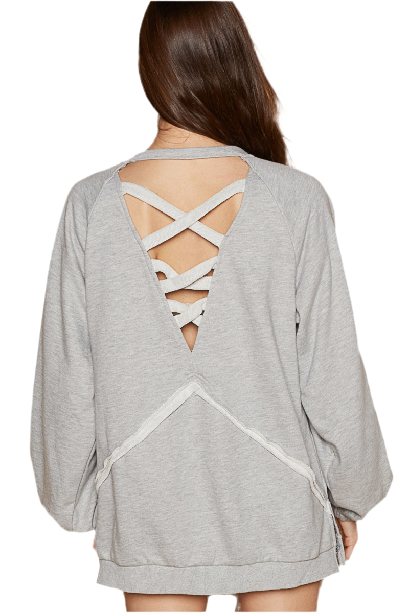 Open back Terry Crewneck