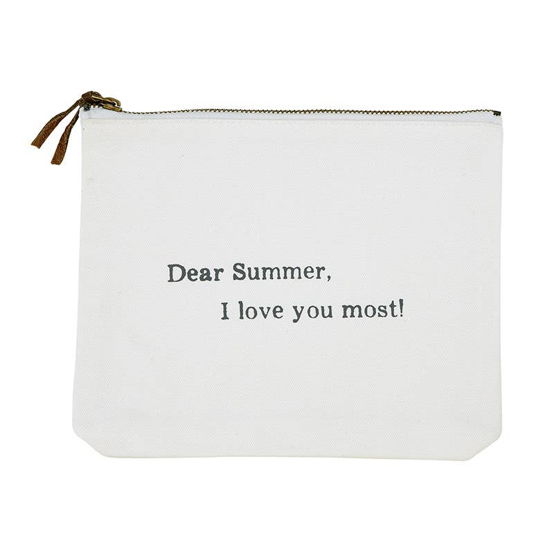 Canvas Zip Pouch - Dear Summer, I Love You