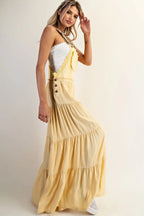 Lace Trim Tiered Leg Jumpsuit