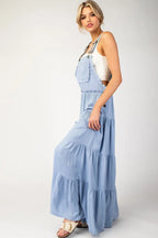 Lace Trim Tiered Leg Jumpsuit