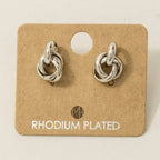 Metallic Knot Stud Earrings
