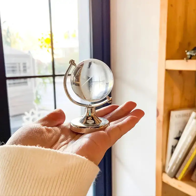 Mini Crystal Globe: World Map paperweight