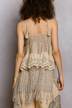 Boho Ruffled Shell Tank