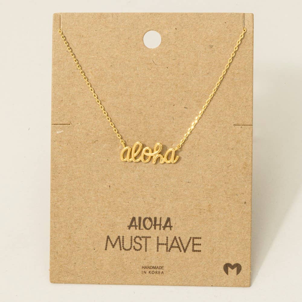 Handwritten Aloha Print Necklace