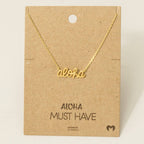 Handwritten Aloha Print Necklace