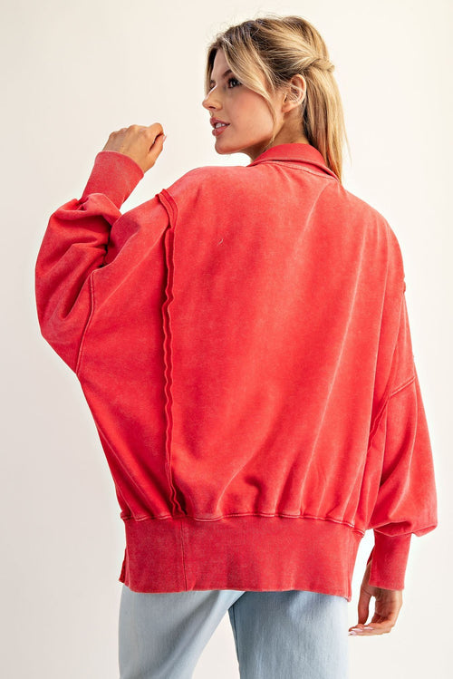 1/4 Button up Pullover Sweatshirt