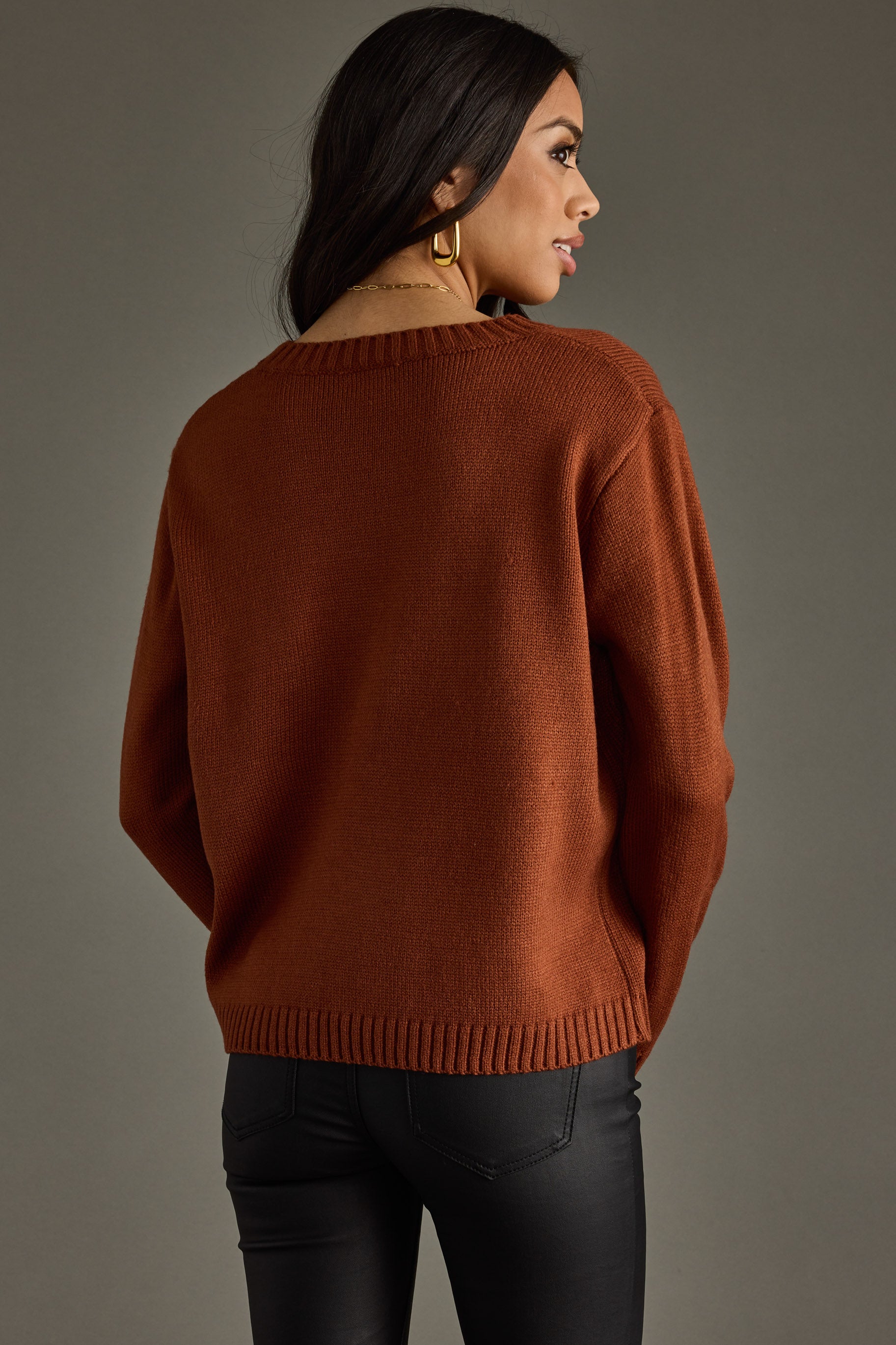 Rust & Black Bourbon Weather Sweater