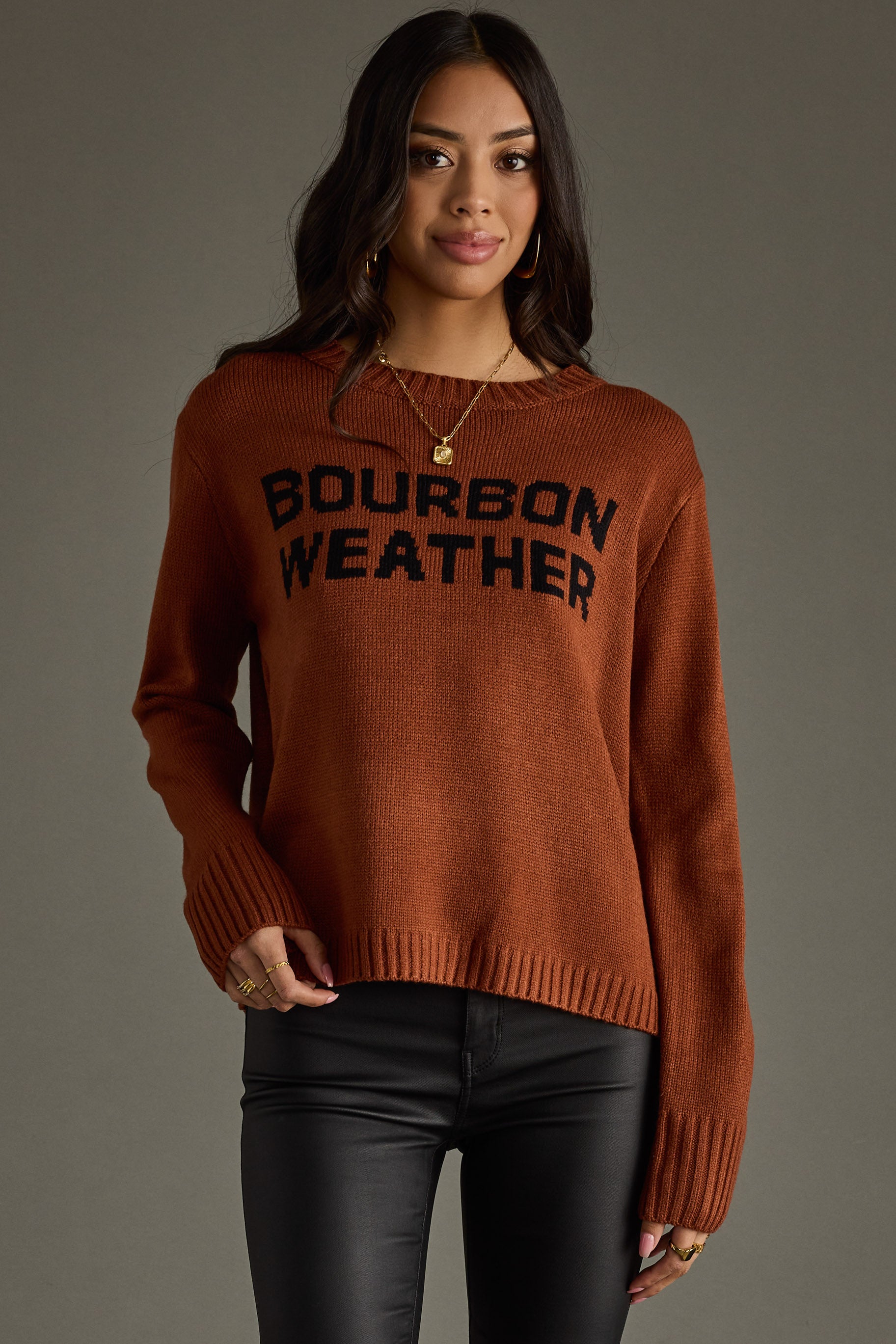 Rust & Black Bourbon Weather Sweater