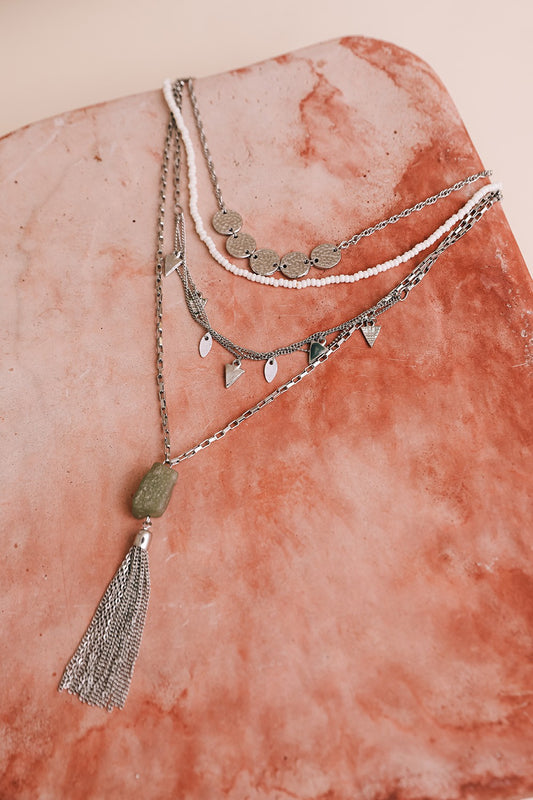 Jade multi layer necklace