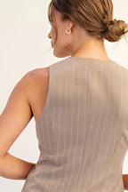 Pinstripe Button Down Vest