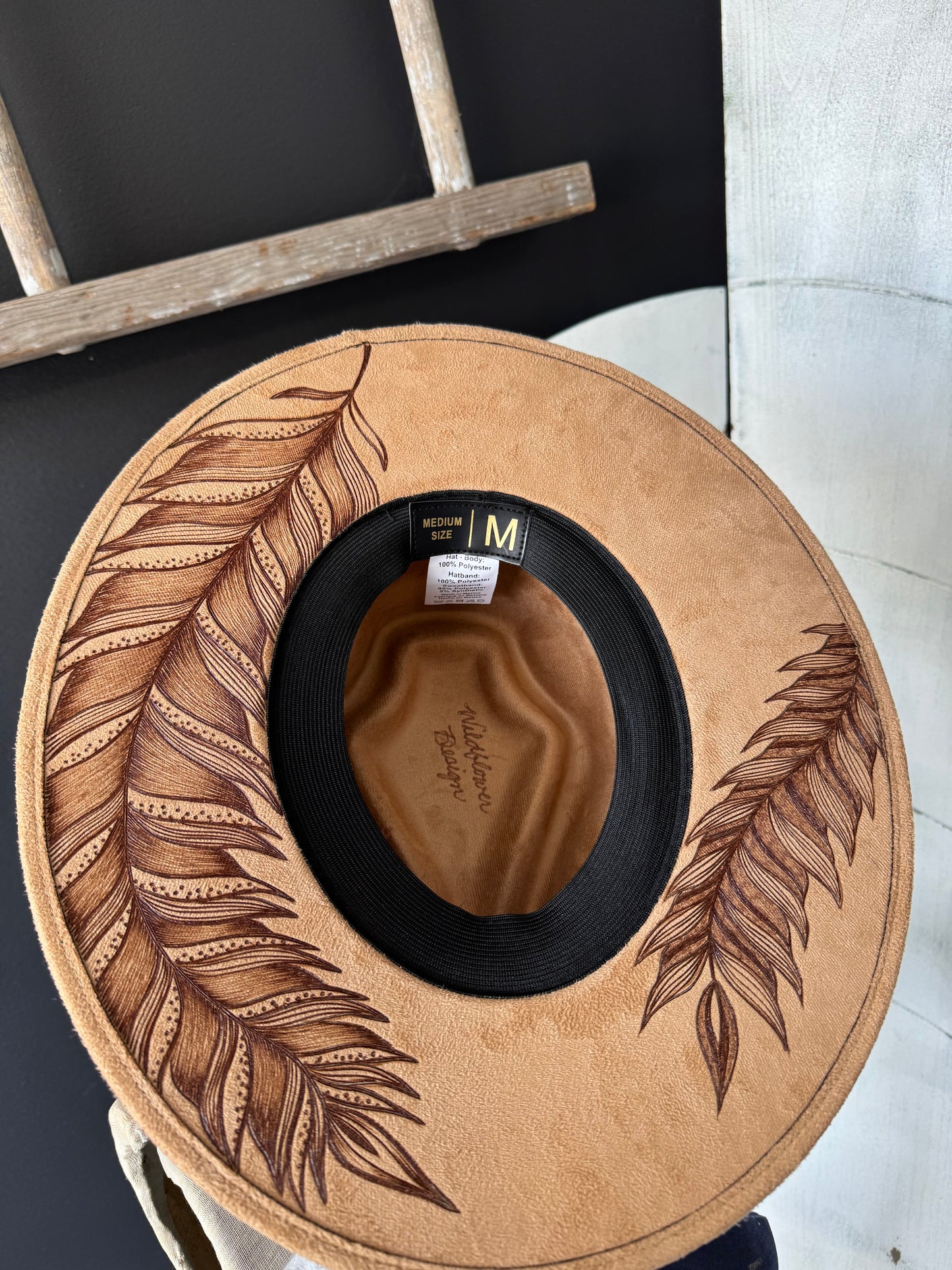 Wildflower Design Burned Hat