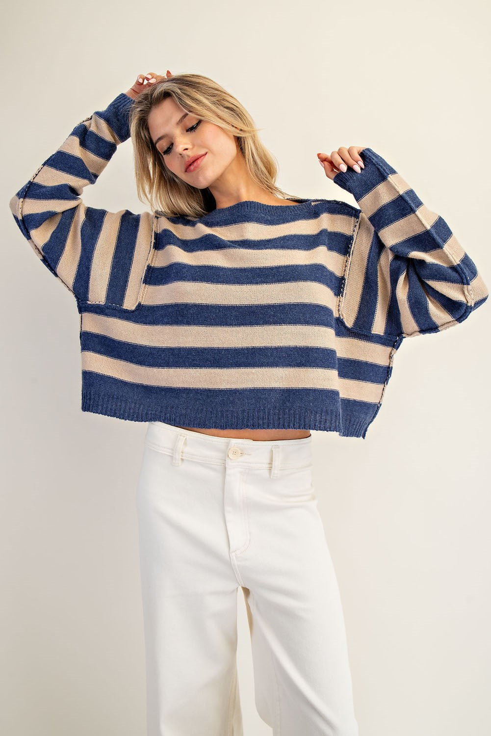 Striped Boat Neck Sweater