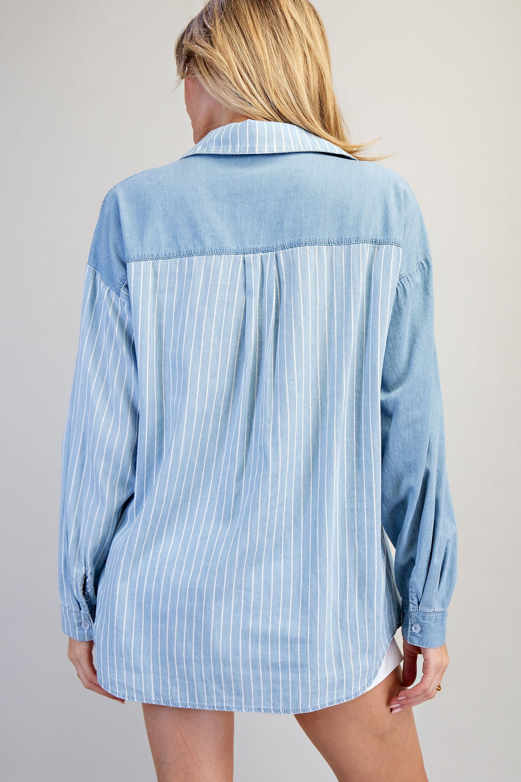 Striped Contrast Button Down Shirt