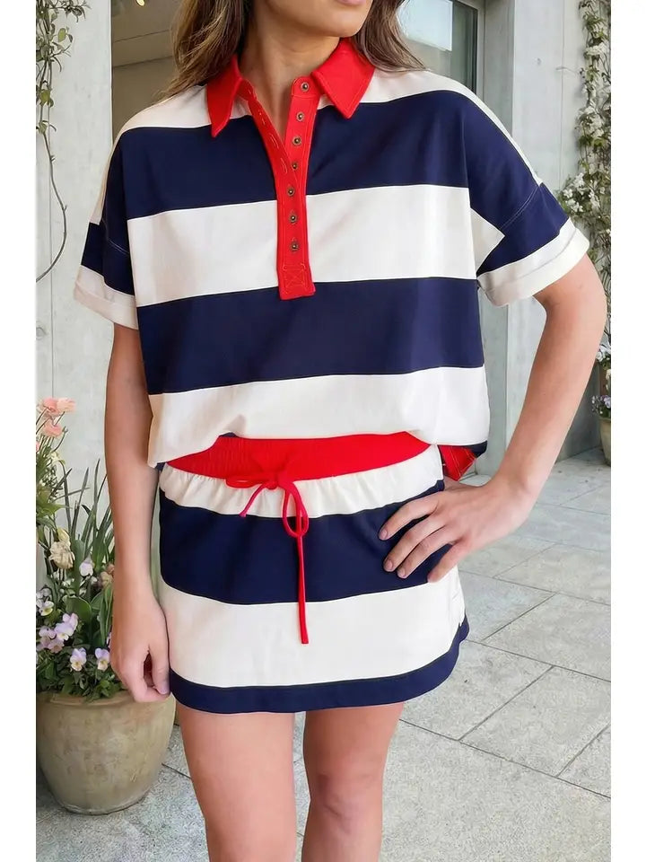 Striped Mini Skort