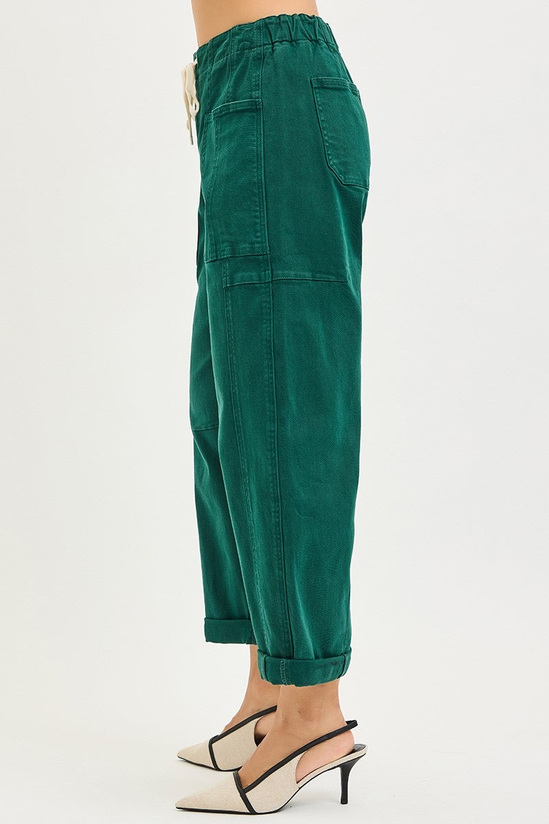Risen High Rise Crop Barrel Pants