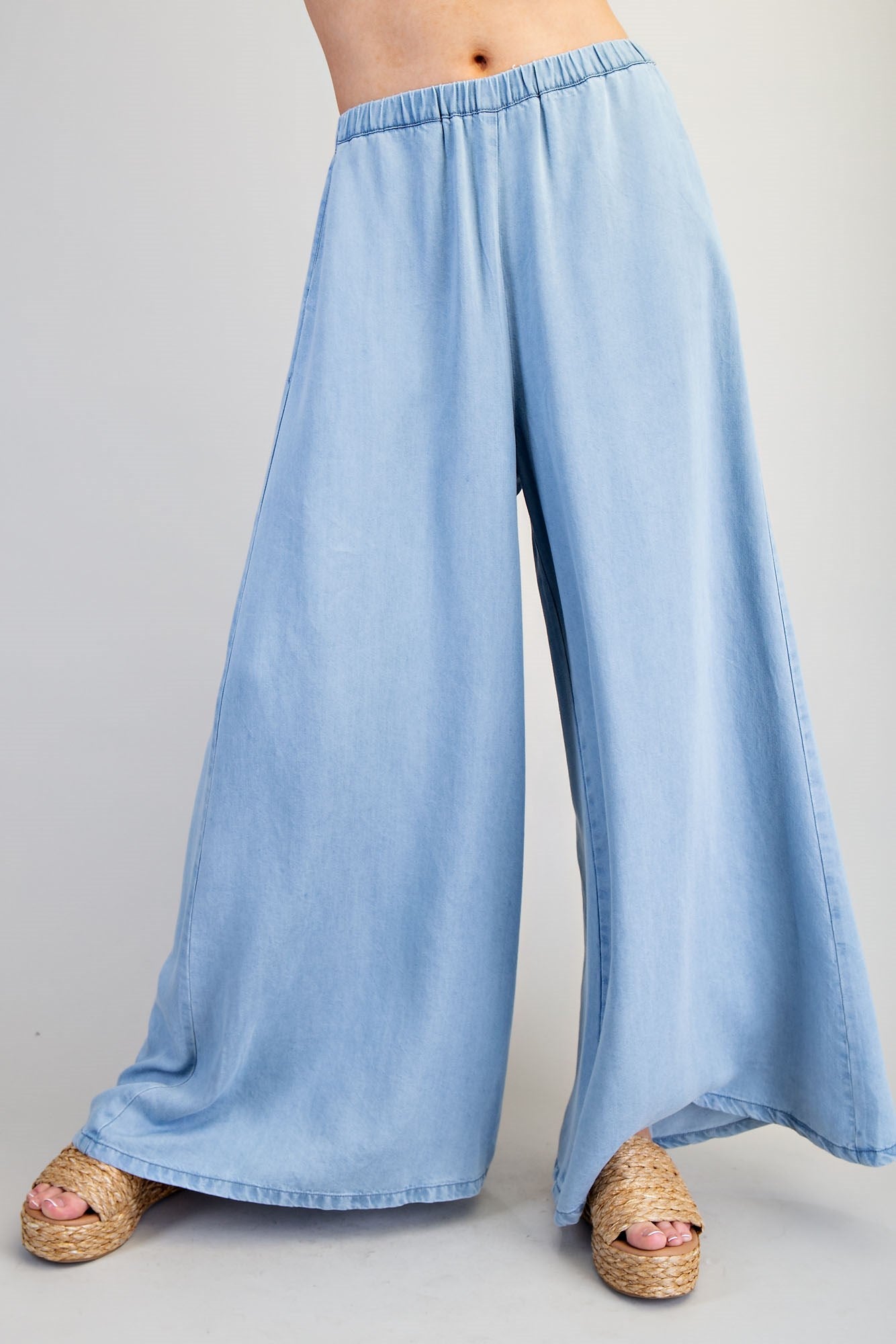 Chambray Wide Leg Pants