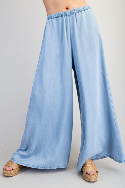 Chambray Wide Leg Pants