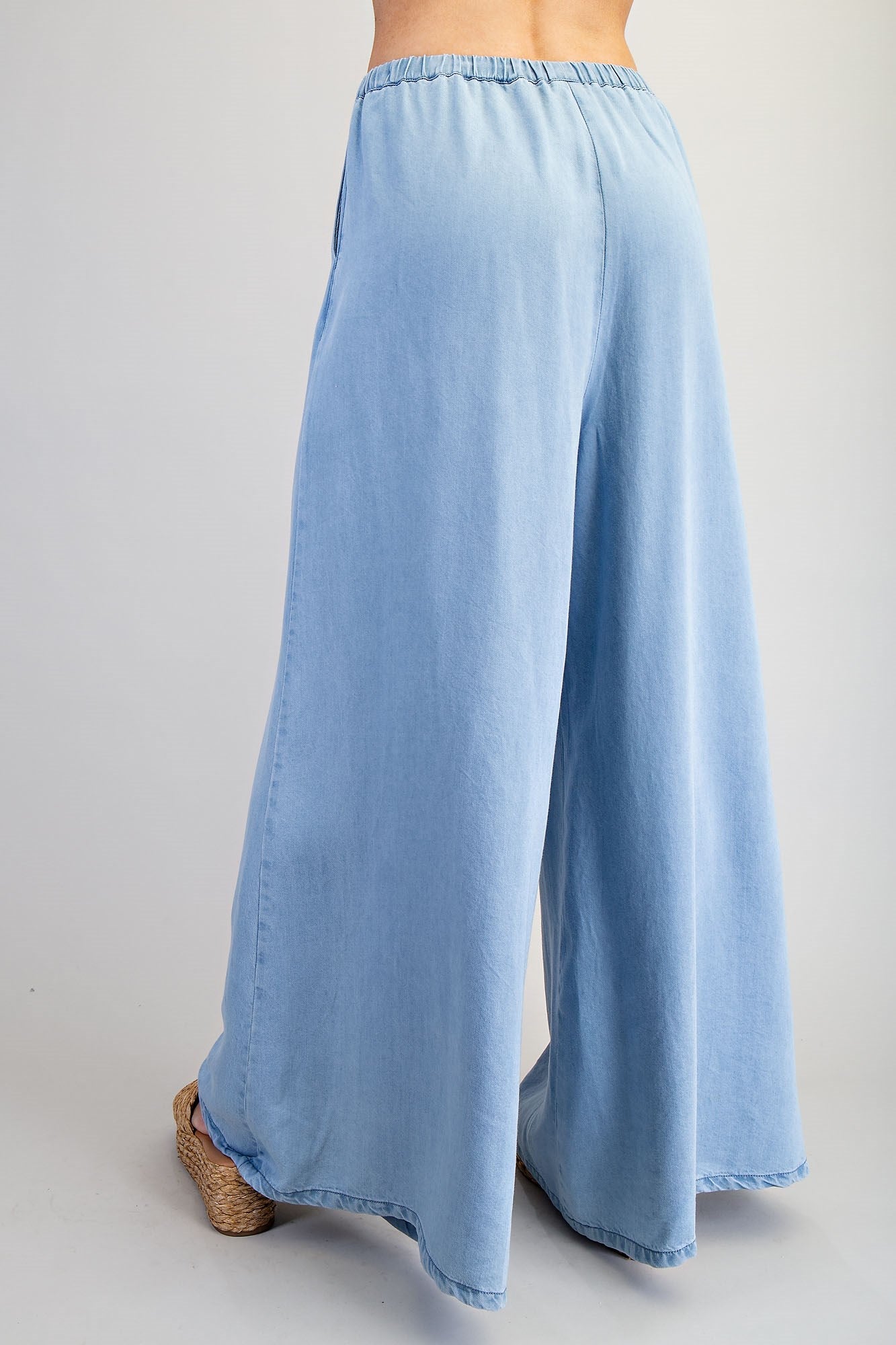 Chambray Wide Leg Pants
