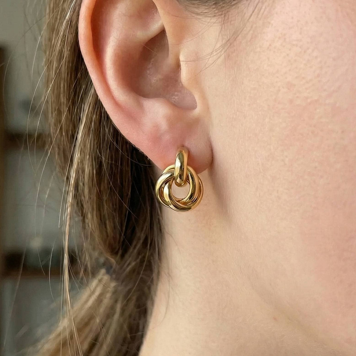 Metallic Knot Stud Earrings