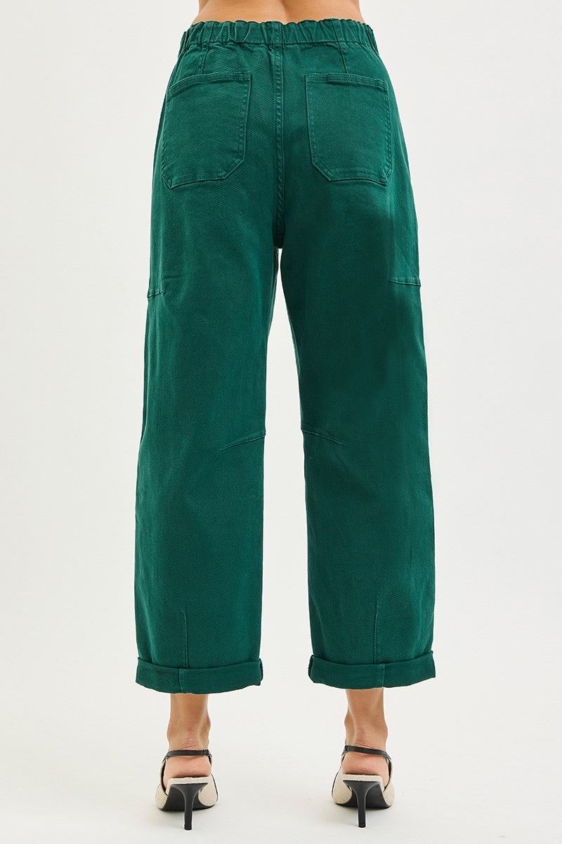 Risen High Rise Crop Barrel Pants