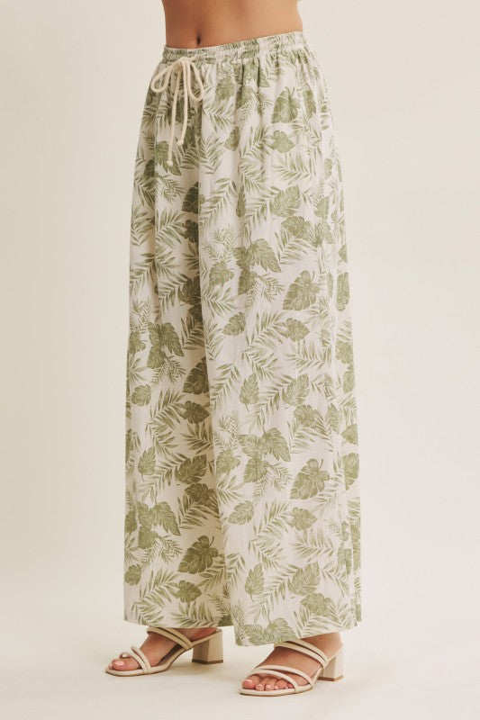 Palm Leaf Wide Leaf Pants