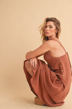 Gauze Midi Dress - Rust