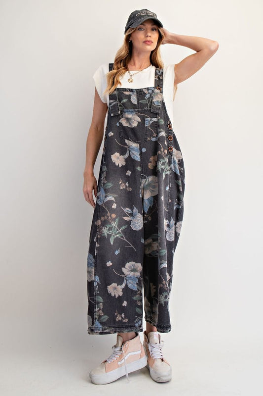 Flower Washed Overalls