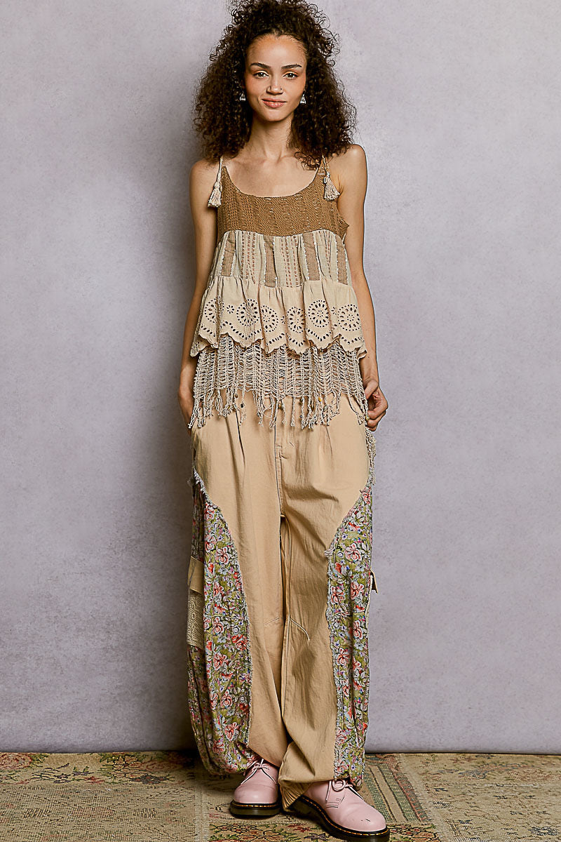Boho Ruffled Shell Tank
