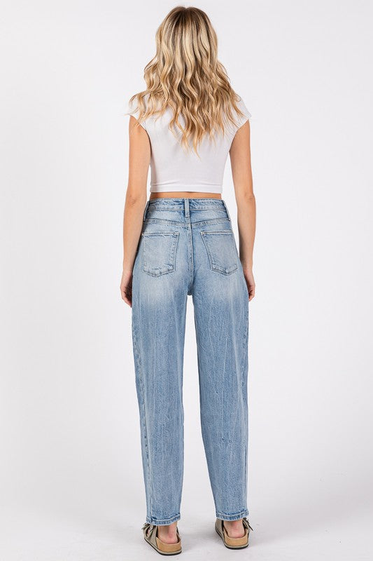 Petra High rise comfort barrel jeans