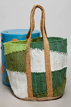 Handwoven Green/multi Tote Bag