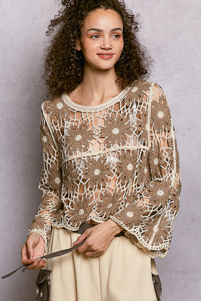 Flower Pattern Crochet Top
