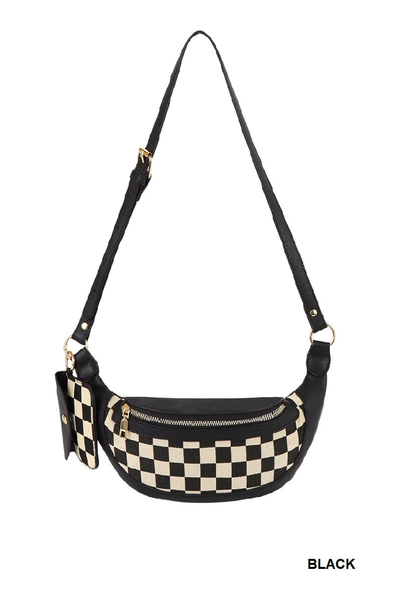 Duo Checkered Crossbody Fanny Pack & Wallet